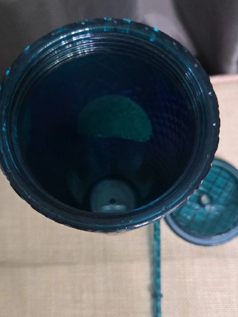 Starbucks Dark Teal Textured Cold Cup with Straw NWOT